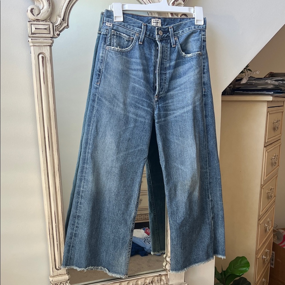 Citizens Of Humanity Wide Leg Flare Jeans - Medium Blue